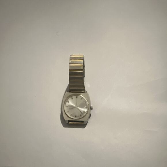 Citizen Men’s Quartz Two-Tone Bracelet Analog Cushion Case 33mm Silver Dial